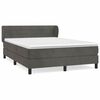 vidaXL Pat box spring cu saltea, gri &icirc;nchis, 140x200 cm, catifea