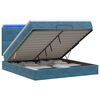 vidaXL Pat Ottoman cu Saltea și LED Albastru &icirc;nchis 160 x 200 cm