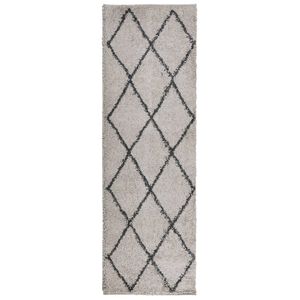 vidaXL Covor pufos "PAMPLONA" cu fire &icirc;nalte, bej/antracit, 80x250 cm