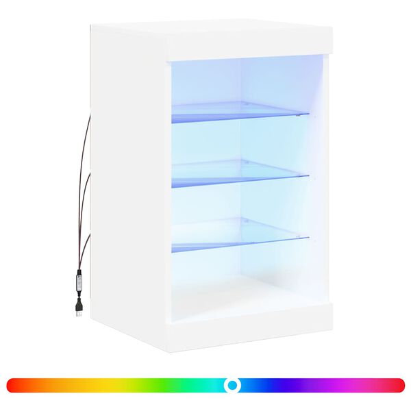 vidaXL Servantă cu lumini LED, alb, 41x37x67 cm