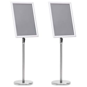 vidaXL Suporturi pentru postere 2 buc. Argintiu 45 x 32,7 x 108 cm