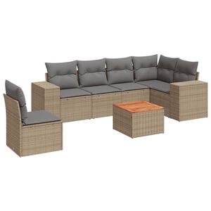 vidaXL Patio Sofa Set 6-Locuri Beige and Grey