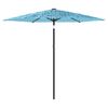 vidaXL Umbrelă soare de grădină st&acirc;lp din oțel, albastru 223x223x213cm