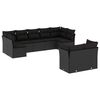 vidaXL Set mobilier de grădină cu perne, 9 piese, negru, poliratan