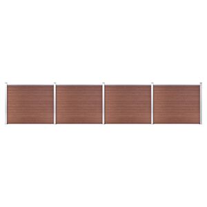 vidaXL Set panouri gard, 699x146 cm, maro, WPC