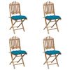 vidaXL Set mobilier de exterior pliabil, cu perne, 5 piese, bambus