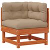 vidaXL Sofa de colț pentru grădină Lemn masiv de pin Maro Ceară
