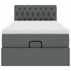 vidaXL Cadru pat otoman cu saltea țesătură gri &icirc;nchis 100x200 cm