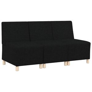 vidaXL Unitate Sofa Modulară Fără Brațe 3 buc. Negru țesătură
