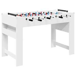 vidaXL Masă de Foosball Alb 125 x 60,5 x 80 cm Lemn compozit