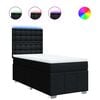 vidaXL Pat box spring cu saltea, negru, 100x200 cm, textil