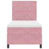 vidaXL Pat cu arc LED cu saltea cu headboard Roz 90 x 200 cm țesătură