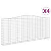 vidaXL Coșuri gabion arcuite 4 buc. 400x30x160/180 cm fier galvanizat