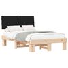 vidaXL Cadru de pat cu tăblie tapițată cu headboard Negru 120 x 200 cm
