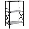 vidaXL Bibliotecă 3 niveluri gri sonoma 59x35x90,5 cm, lemn prelucrat