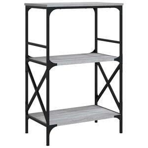 vidaXL Bibliotecă 3 niveluri gri sonoma 59x35x90,5 cm, lemn prelucrat
