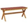 vidaXL Bancă de grădină, roșu, lemn masiv acacia/textil