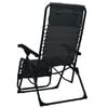 vidaXL Scaun șezlong pliabil, negru, textilenă