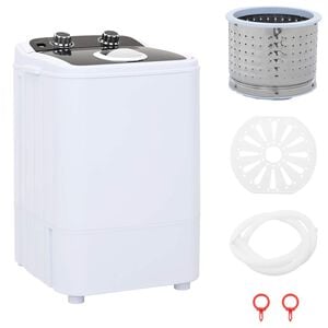 vidaXL Mașină de spălat mini cu un singur tub 4,6 kg Negru și Alb