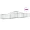 vidaXL Coșuri gabion arcuite, 11 buc., 300x50x40/60cm, fier galvanizat