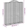 vidaXL Coșuri gabion arcuite, 7 buc, 200x50x220/240cm, fier galvanizat