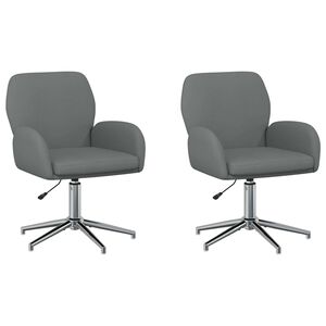 vidaXL Scaune birou cu rotire 2 buc. 54 x 58 x 90 cm Gri &icirc;nchis