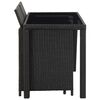 vidaXL Set mobilier de exterior cu perne, 5 piese, negru, poliratan