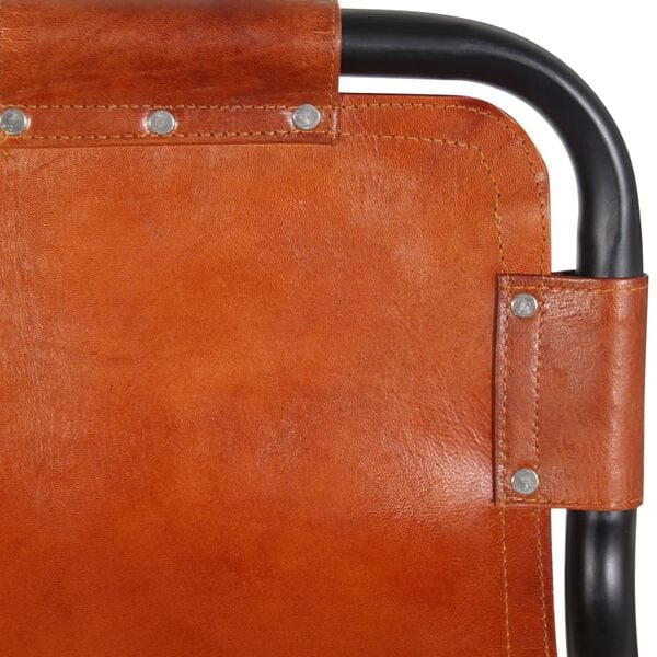 vidaXL Scaune de bar, 2 buc., piele naturală