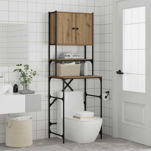 vidaXL Dulap pentru mașina de spălat stejar artizanal