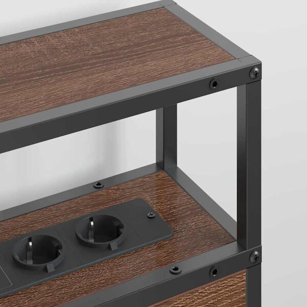 vidaXL Tăblie de depozitare cu raft Stejar brun 200 cm Lemn compozit