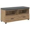 vidaXL Bancă pentru pantofi cu pernă Stejar Artizanal 100 x 38 x 46 cm