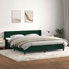 vidaXL Pat box spring cu saltea, verde &icirc;nchis, 180x220 cm, catifea