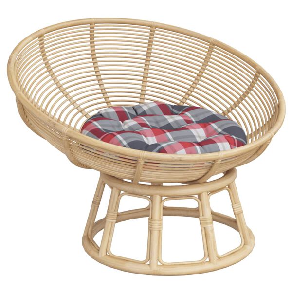 vidaXL Pernă rotundă, roșu, &Oslash; 60x11 cm, țesătură Oxford, model carouri