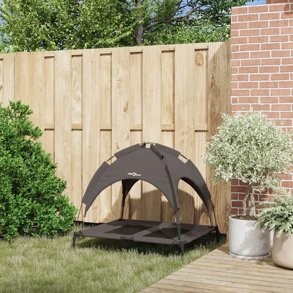 vidaXL Pat pentru câini Manual Maro 92 x 77 x 82,5 cm Oțel