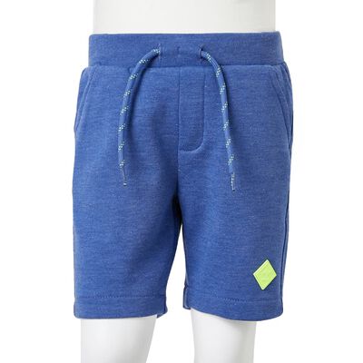 Pantaloni scurți pentru copii cu șnur, albastru melanj, 92