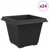 vidaXL Vază pătrată pentru flori 24 pcs Negru 43 x 43 x 33,5 cm