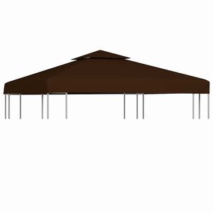 vidaXL Acoperiș de pavilion, 2 niveluri, maro, 3x3 m, 310 g/m&sup2;