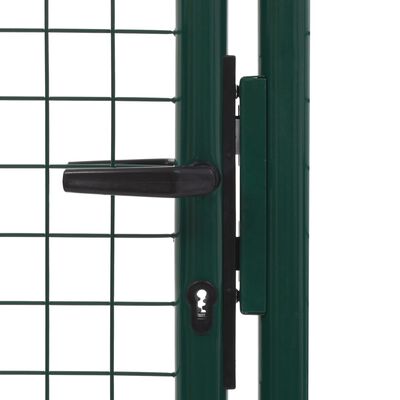 vidaXL Poartă de gard, verde, 100 x 150 cm, oțel