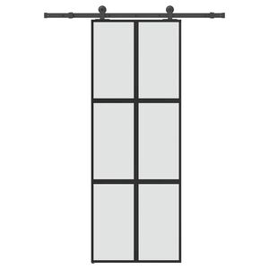 vidaXL Ușă glisantă cu set de feronerie sticlă temperată și aluminiu