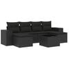 vidaXL Set canapele de grădină cu perne, 7 piese, negru, poliratan