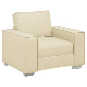 vidaXL Fotoliu Crem 100 cm Piele artificială