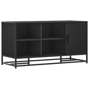 vidaXL Bancă de pantofi neagră 100x40x53,5 cm lemn și metal prelucrat