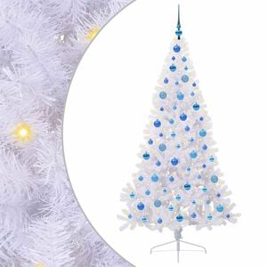 vidaXL Brad de Crăciun artificial cu 300 LED Alb 180 cm PVC și Oțel