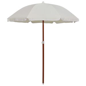 vidaXL Umbrelă de soare cu st&acirc;lp din oțel, nisipiu, 180 cm