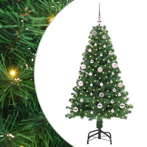 vidaXL Brad de Crăciun artificial Verde 150 cm PVC și Oțel și Plastic