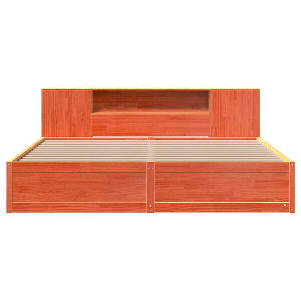 vidaXL Cadru de pat fără saltea, maro ceruit 180x200 cm lemn masiv pin