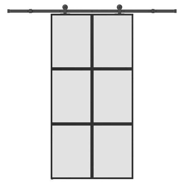 vidaXL Ușă glisantă cu set de feronerie sticlă temperată și aluminiu