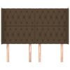 vidaXL Tăblie de pat cu aripioare maro închis 163x16x118/128 cm textil