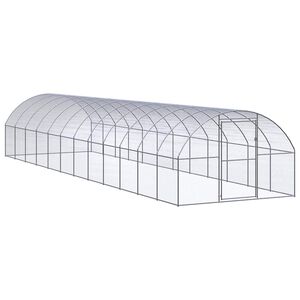 vidaXL Coteț de găini pentru exterior, 3x12x2 m, oțel zincat