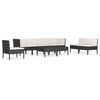 vidaXL Set mobilier de grădină cu perne, 9 piese, negru, poliratan